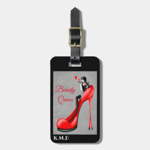Fashionable Lady in Red Stiletto  Luggage Tag