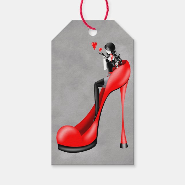 Fashionable Lady in Stiletto  Gift Tags  (Front)