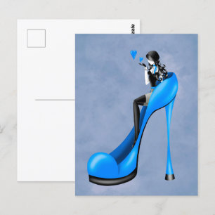 Fashionable Lady in Stiletto  Postcard