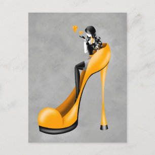 Fashionable Lady in Stiletto  Postcard