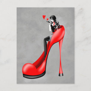 Fashionable Lady in Stiletto  Postcard