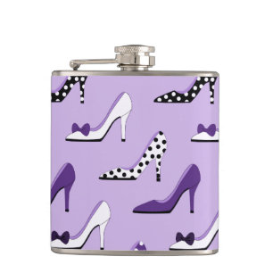 Fashionable Lady Purple Heels Hip Flask