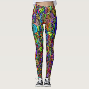 Fashionable leggings in psychedelia style