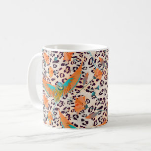 Fashionable leopard print, birds of Paradise Coffee Mug