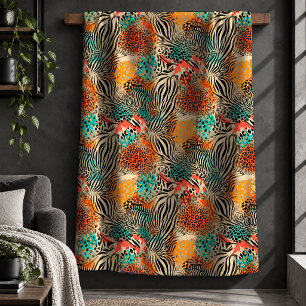Fashionable Leopard Print Vibrant Cosy Blanket Art