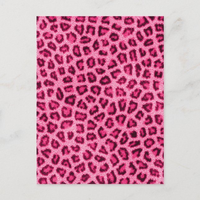 Fashionable leopard skin fluffy fur effect postcard (Front)