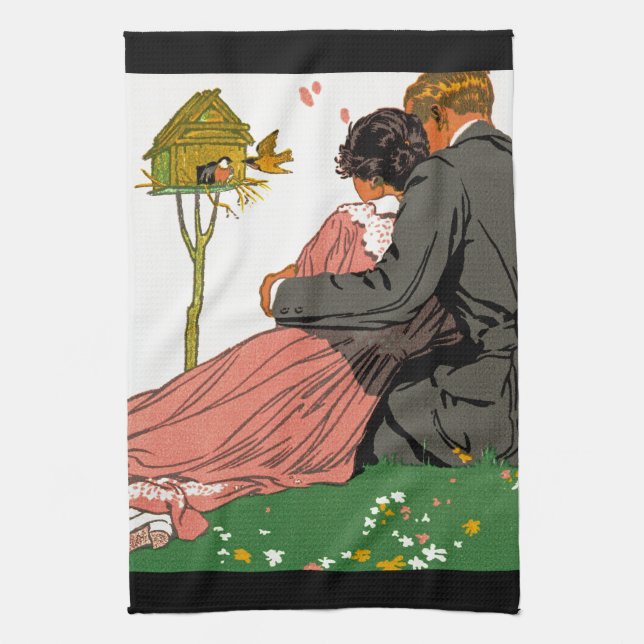 Fashionable Lovers Tea Towel (Vertical)