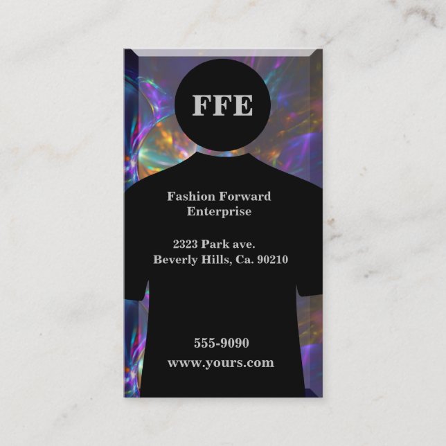 Fashionable Metallic Swirls Shirt Business Card (Front)