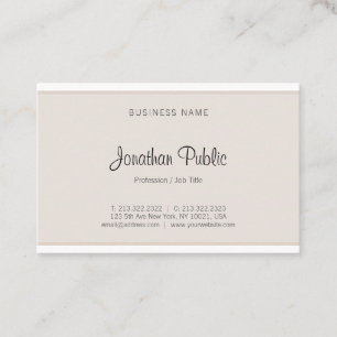 Fashionable Minimalist Modern Sleek Elegant Plain Business Card