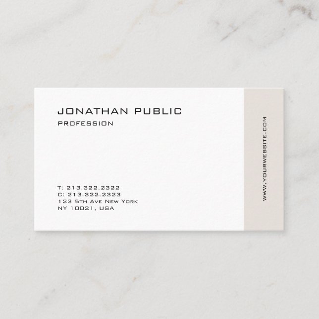 Fashionable Minimalist Professional Elegant Clean Business Card (Front)