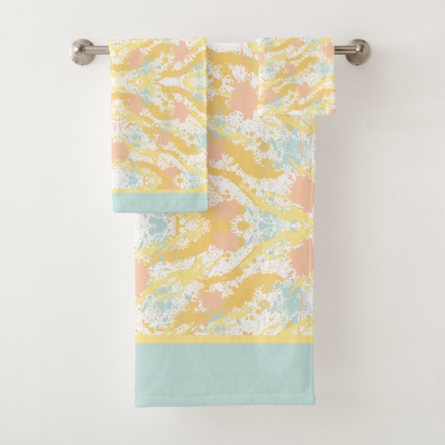 Fashionable Paint Splash Bath Towel Set (Insitu)