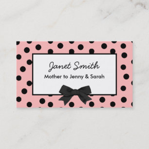 Fashionable Pink and Black Polka Dot Mummy Card