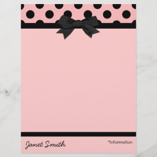 Fashionable Pink & Black Business Letterhead
