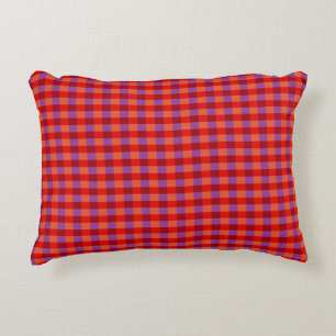 Fashionable Plaid Check Fabric Print Decorative Cushion