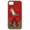 Fashionable Red & Jaguar Print iPhone 5 Case