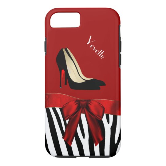 Fashionable Red & Zebra Print iPhone 7 Case