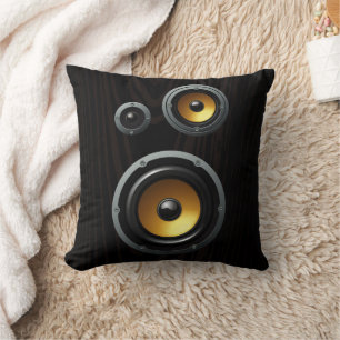 Fashionable Retro Wood Grain Speaker Trio Cushion