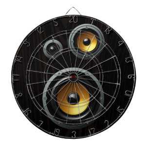 Fashionable Retro Wood Grain Speaker Trio Dartboard