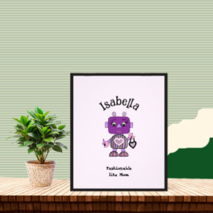 Fashionable robot baby bib photo print