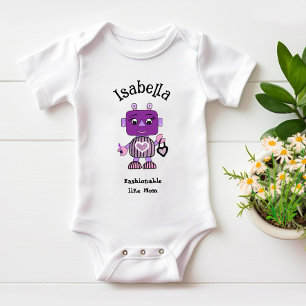 Fashionable robot  baby bodysuit