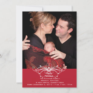 Fashionable Scroll - Photo Holiday Card