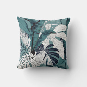 Fashionable seamless tropical pattern with tropica cushion