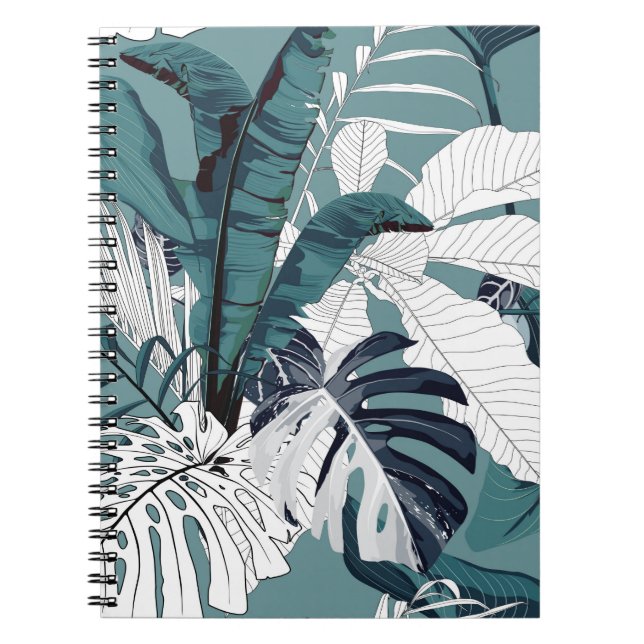 Fashionable seamless tropical pattern with tropica notebook (Front)