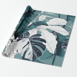 Fashionable seamless tropical pattern with tropica wrapping paper