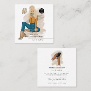 Fashionable Selfie Blonde Girl Business Card