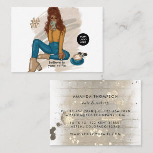 Fashionable Selfie Girl Business Card