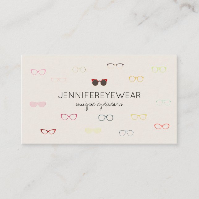 Fashionable Shape Eyewear Styles Business Card (Front)