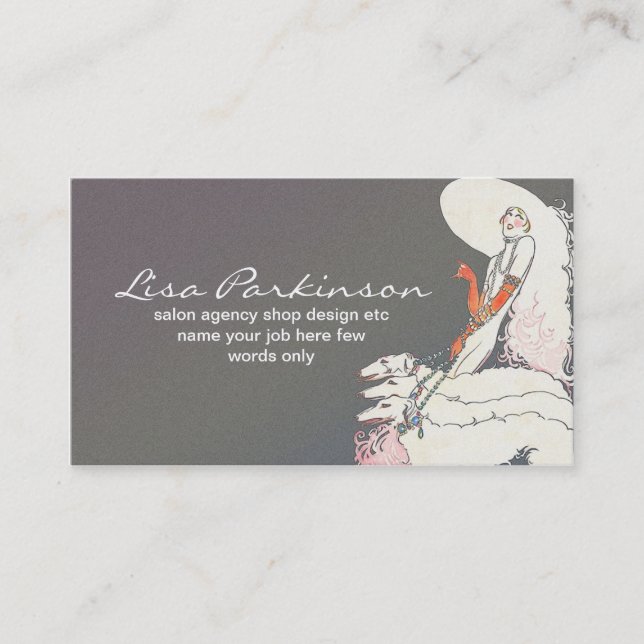 fashionable style beautiful lady business card (Front)