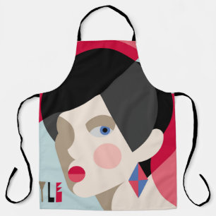 Fashionable stylish woman. Modernist style woman h Apron