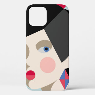 Fashionable stylish woman. Modernist style woman h iPhone 12 Case