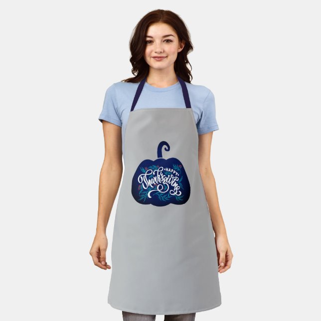 fashionable Text on pumpkin for Thanksgiving  Apro Apron (Worn)
