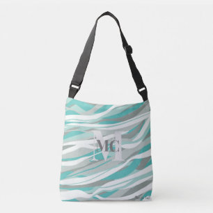 Fashionable Turquoise Grey Digital Camouflage Crossbody Bag