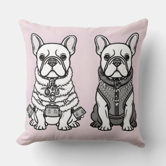 Fashionable Twin French Bulldog Puppy Cushion