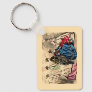 Fashionable Victorian Ladies Key Ring