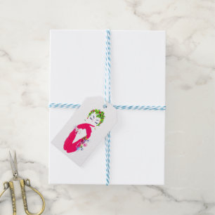 Fashionable Vintage Women Jingle All the Way Gift Tags