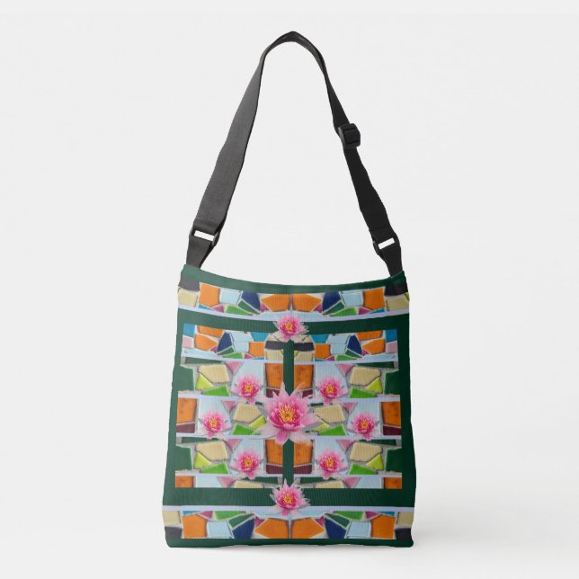 Fashionable Water Lily  Crossbody Bag (Front)