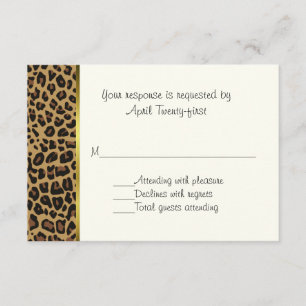Fashionable Wild Jaguar Pattern Wedding RSVP Card