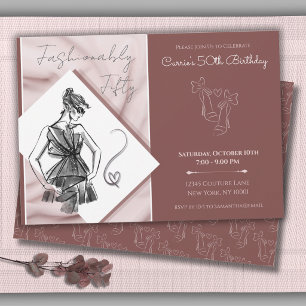 Fashionably Fifty Chic Couture 50th Birthday Invitation