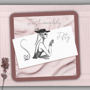 Fashionably Fifty Chic Couture Birthday Event Square Sticker