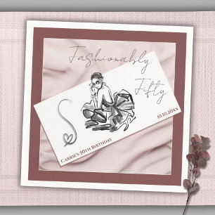 Fashionably Fifty Chic Couture Cocktail Napkins