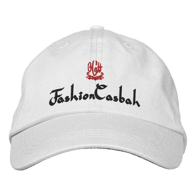 FashionCasbah White Embroidered Hat (Front)