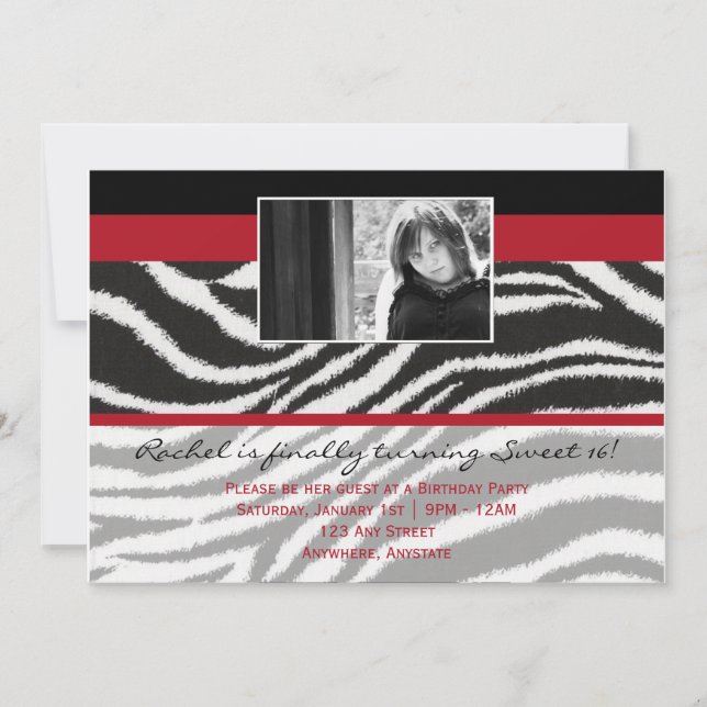 Fashionella in Zebra Invitation (Front)