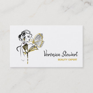Fashionillustration Beauty Business Butterfly Business Card