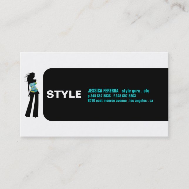 Fashionista Business Card (Front)
