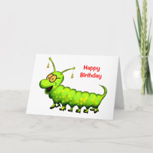 Fashionista Caterpillar Birthday Card