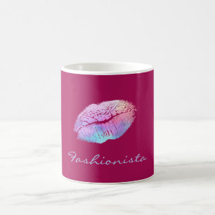 Fashionista Cotton Candy Colour Lips Coffee Mug